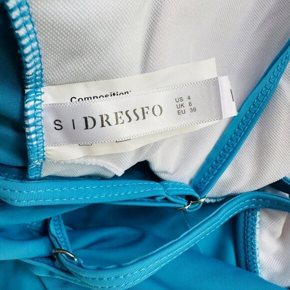 Dressfo Teal Blue Swimsuit Top Tapered Ladder Tankini Swim Top NWT Size S - Picture 10 of 11